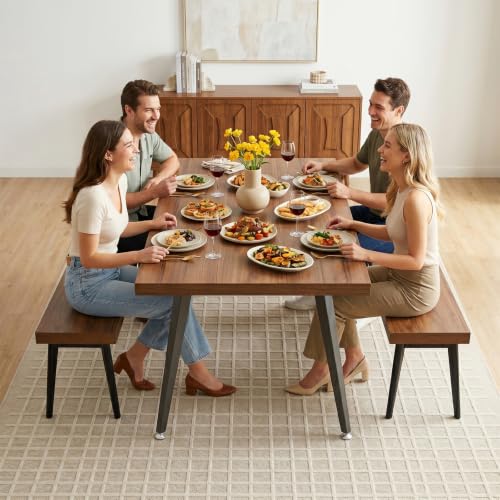 ZckyCine 3-Piece Dining Table Set with 2 Benches