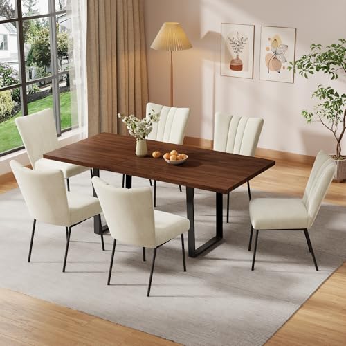 ZckyCine 63"-79" Expandable Dining Table Set for 6-8