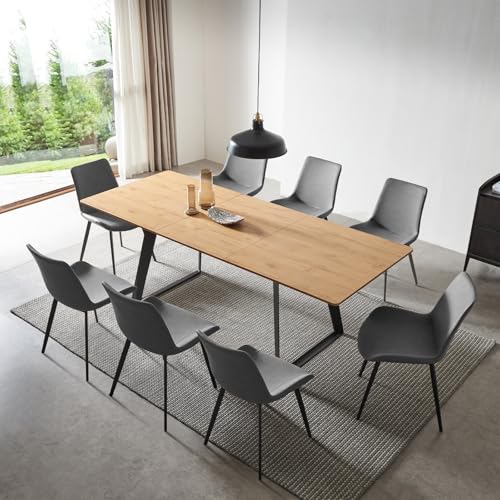 ZckyCine Modern Mid-Century Dining Table for 8
